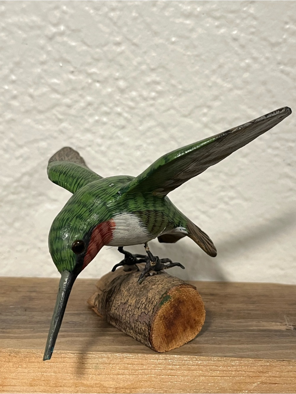 Green Hummingbird Figurine Decorative Bird Statue